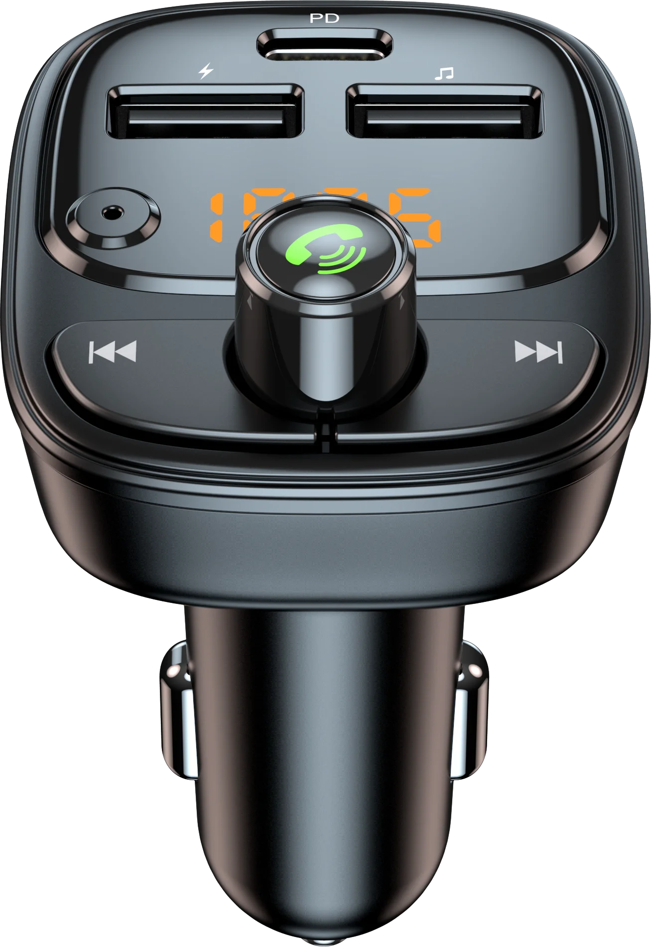 Multifunction Adapter FM Transmitter Blue tooth Car MP3 Player Handsfree Support TF card PD Quick Charger