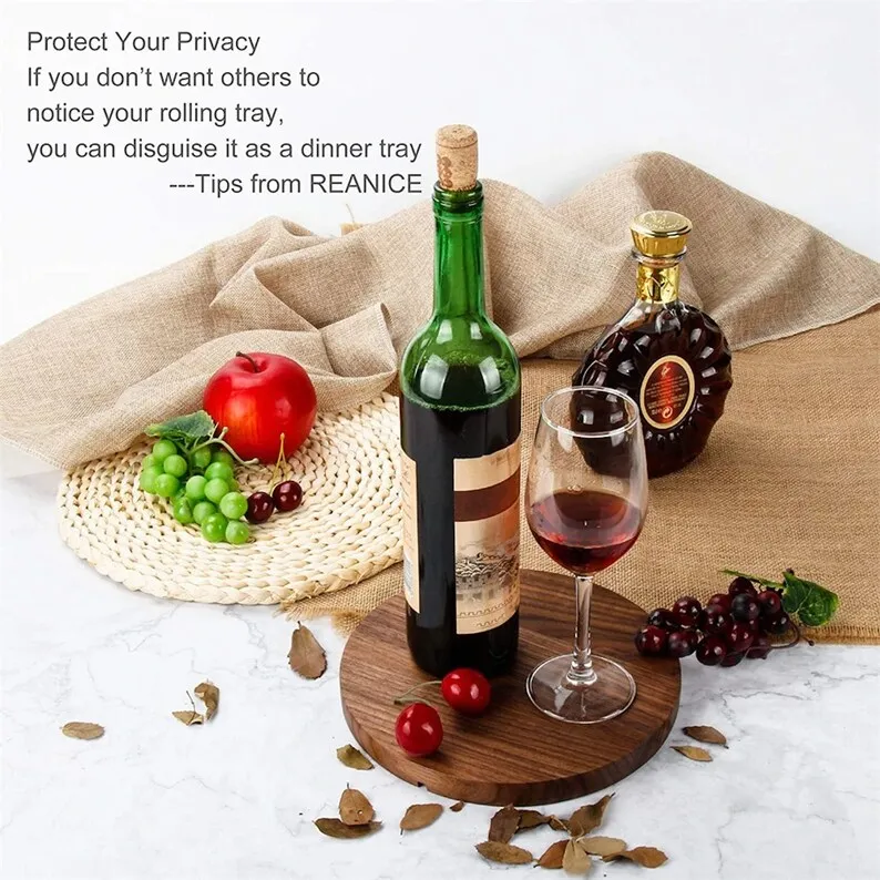 Поднос из массива дерева ручной работы черный орех аксессуары для