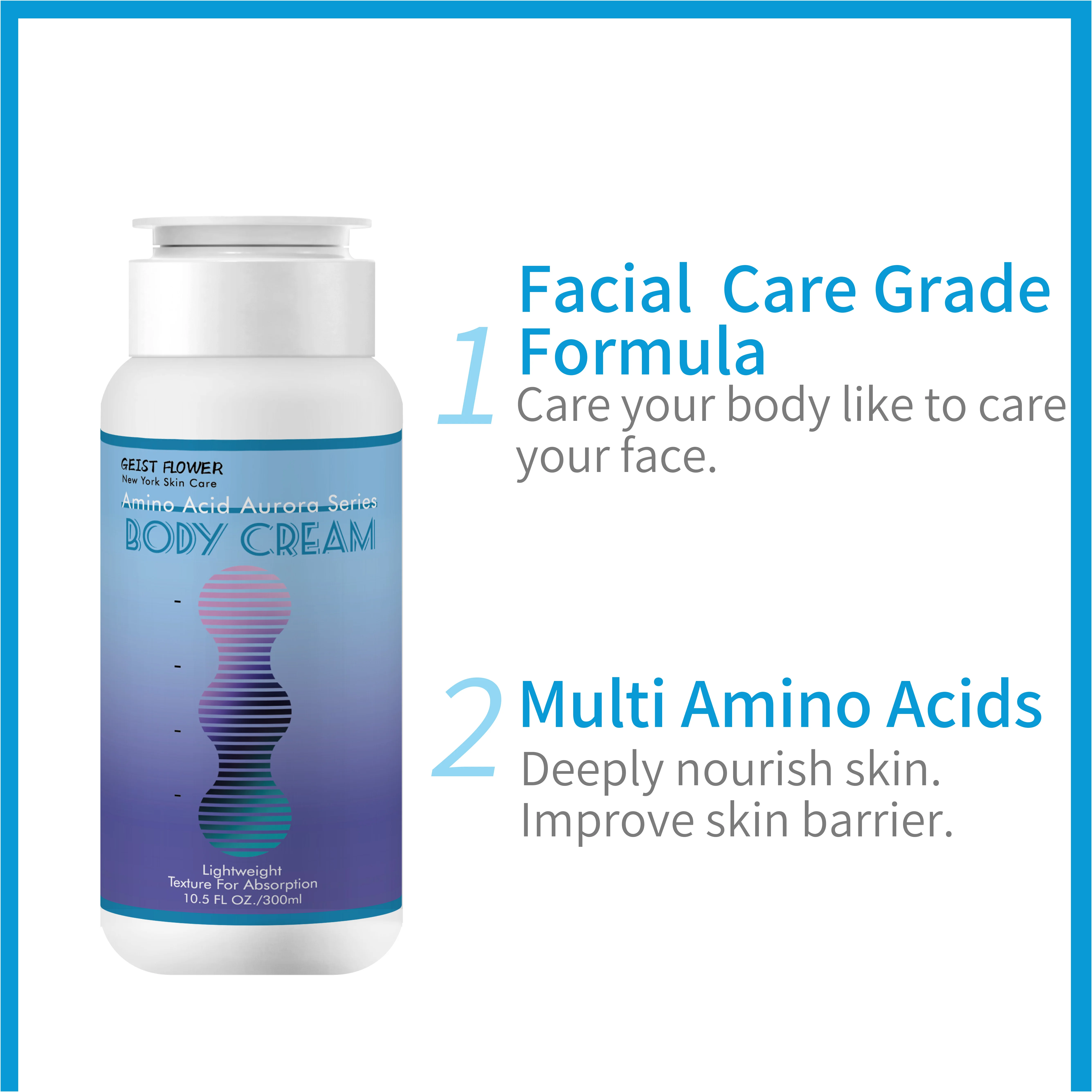 OEM Factory Pure Plant Hyaluronic Acid Amino Acid Aurora Body Lotion Body Cream Private Label Moisturizer