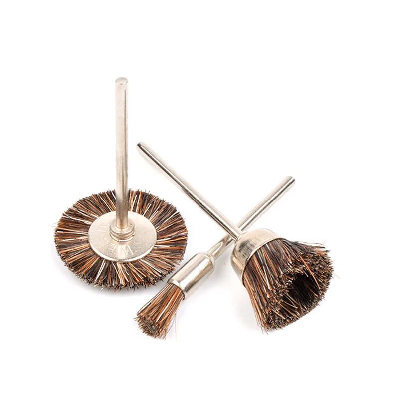 abrasive wire cup brush woodworking bristle goat horse hair polishing jewelry grinding wheel rotary tools
