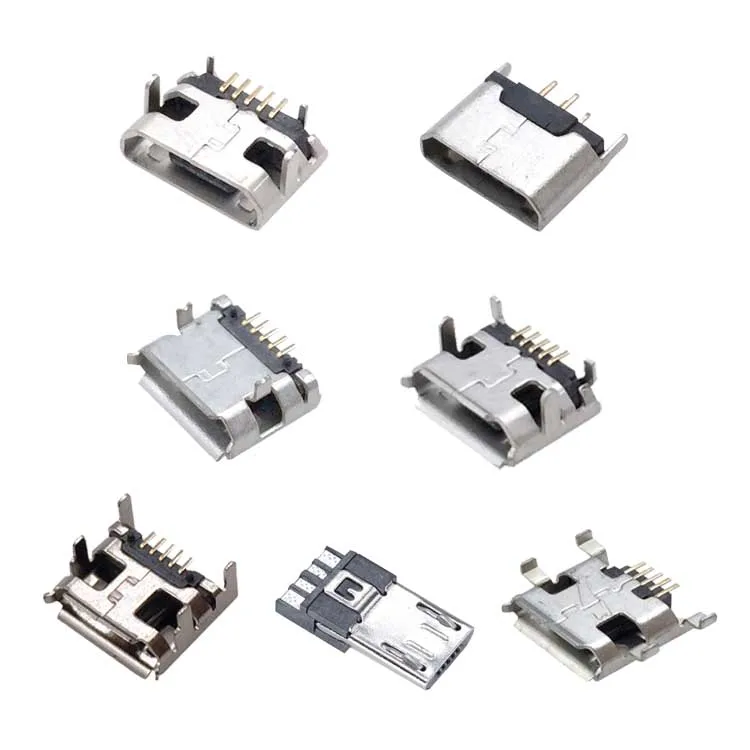 Vertical Mount 5pin Mini Micro USB Jack Charging DIP 5-Pin B Type Port SMT Female Type A Usb Micro Connector