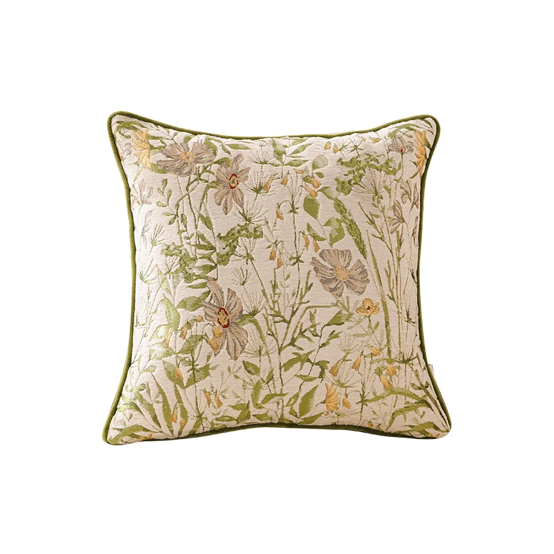 Nordic wind light luxury flower French living room cushion cover sofa backrest spot pillow cushion cover