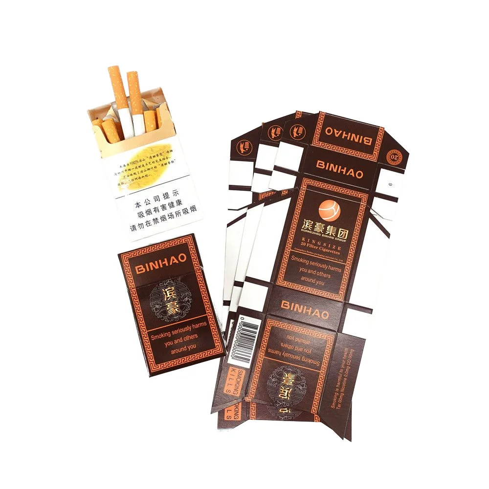 Роскошный Дизайн Картонный бумажный чехол для табака с пользовательским логотипом пустой дисплей наружная коробка печати сигарет