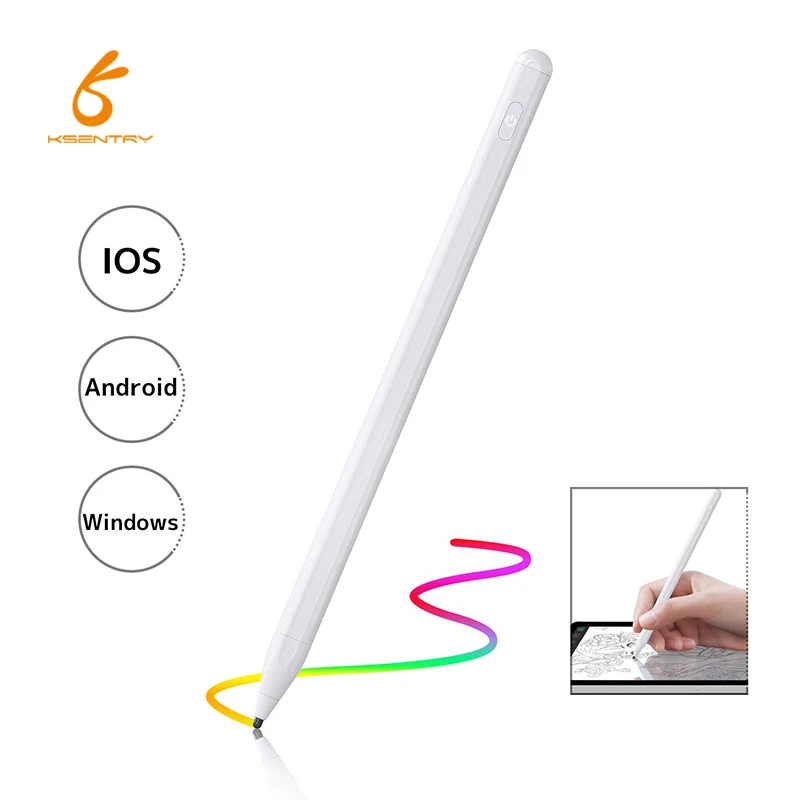Universal Branded Custom Logo Aluminum Metal High Sensitive Tablet Capacitive Active Stylus Touch Pen For Touch Screens