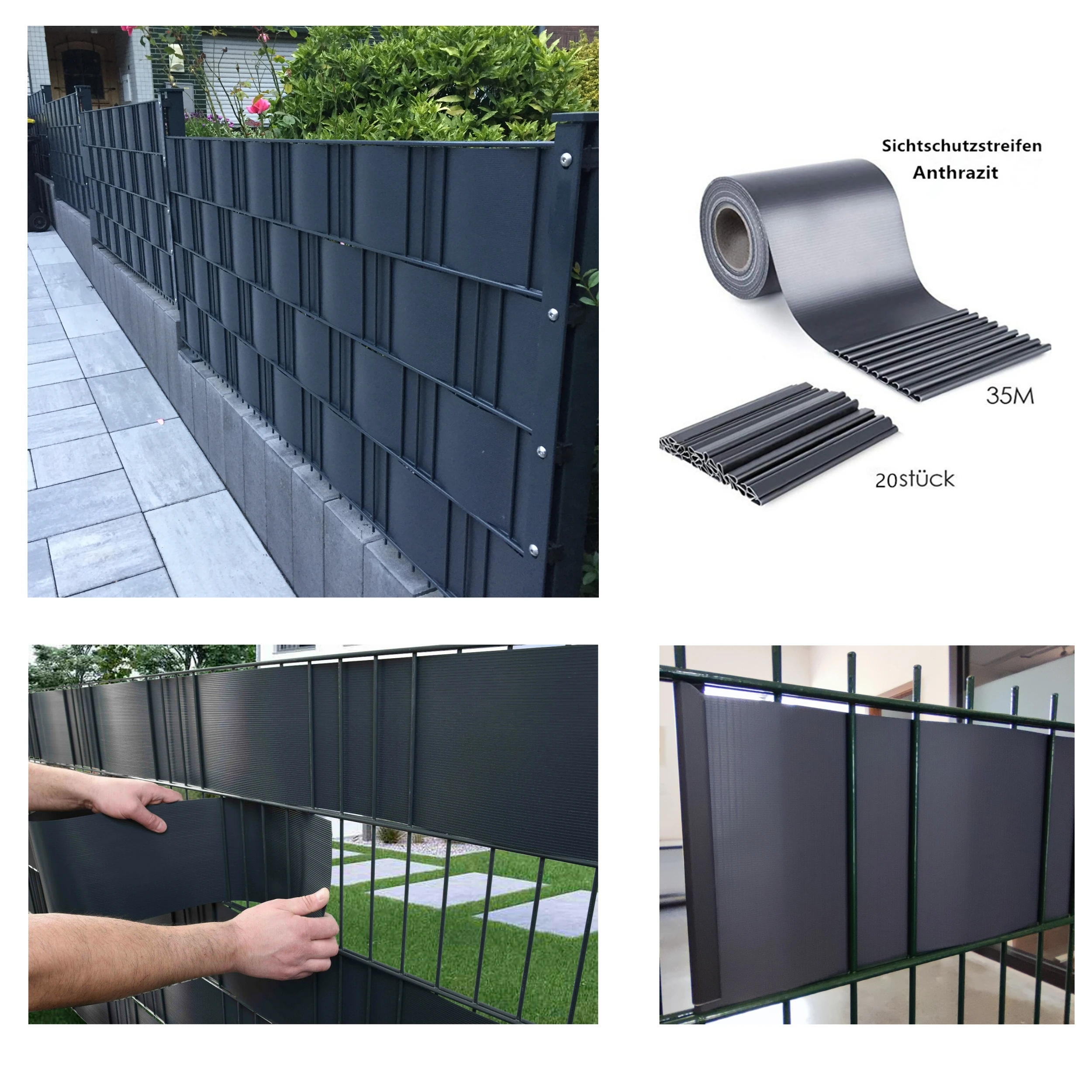 DIY Easy Installation UV Resistance 19cm*35m Wiht 20 Clips Fence Tape PVC Strip Screen Garden Fence for Garden Fence Protection