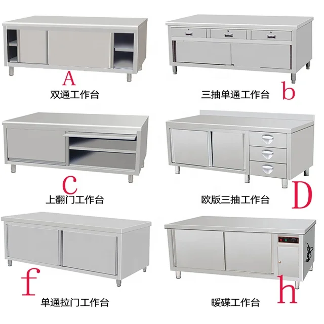 Stainless steel kitchen sink hotel kitchen equipment kitchen table with drawer