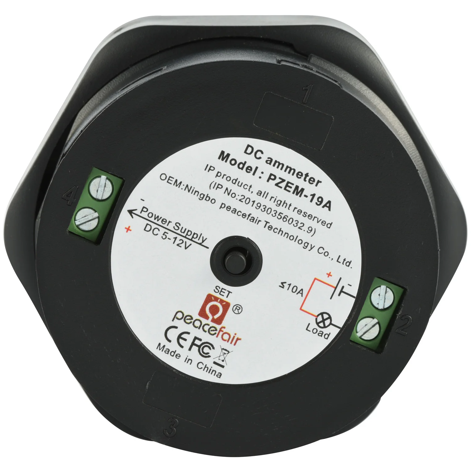 Peacefair PZEM-019A 5V 12V 10A Round LCD Display Ammeter Digital DC Volt Amp meter DC Panel Meter