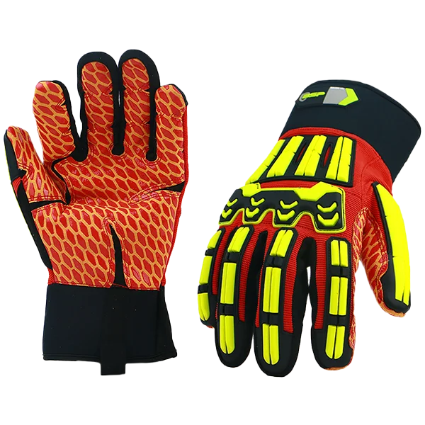BSP high anti impact gloves oilfield working cotton palm waterproof work safety oil and gas impact gloves