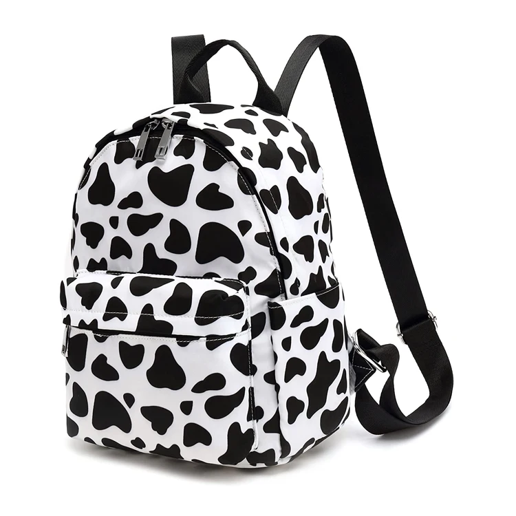 Waterproof Custom Large Capacity Stripe Cow Print Travel Hiking Casual Mini Backpack For Women