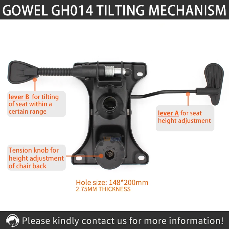 GH014 chair kit parts gas lift height adjustable tilt lock swivel lift office chair mechanism