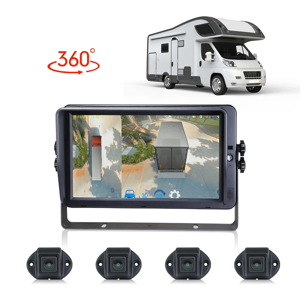 STONKAM Auto 360 Degree Camera For Car BSD Alarm 360 Bird View Car Camera System For Truck Concrete Trucks