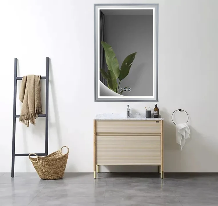 Factory Direct Wall Touch Screen Anti Fog LED Lights Smart make up Bathroom Mirror With Lights