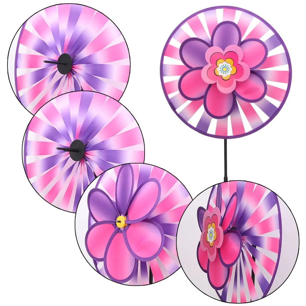 Garden decoration colorful round design flower pinwheel