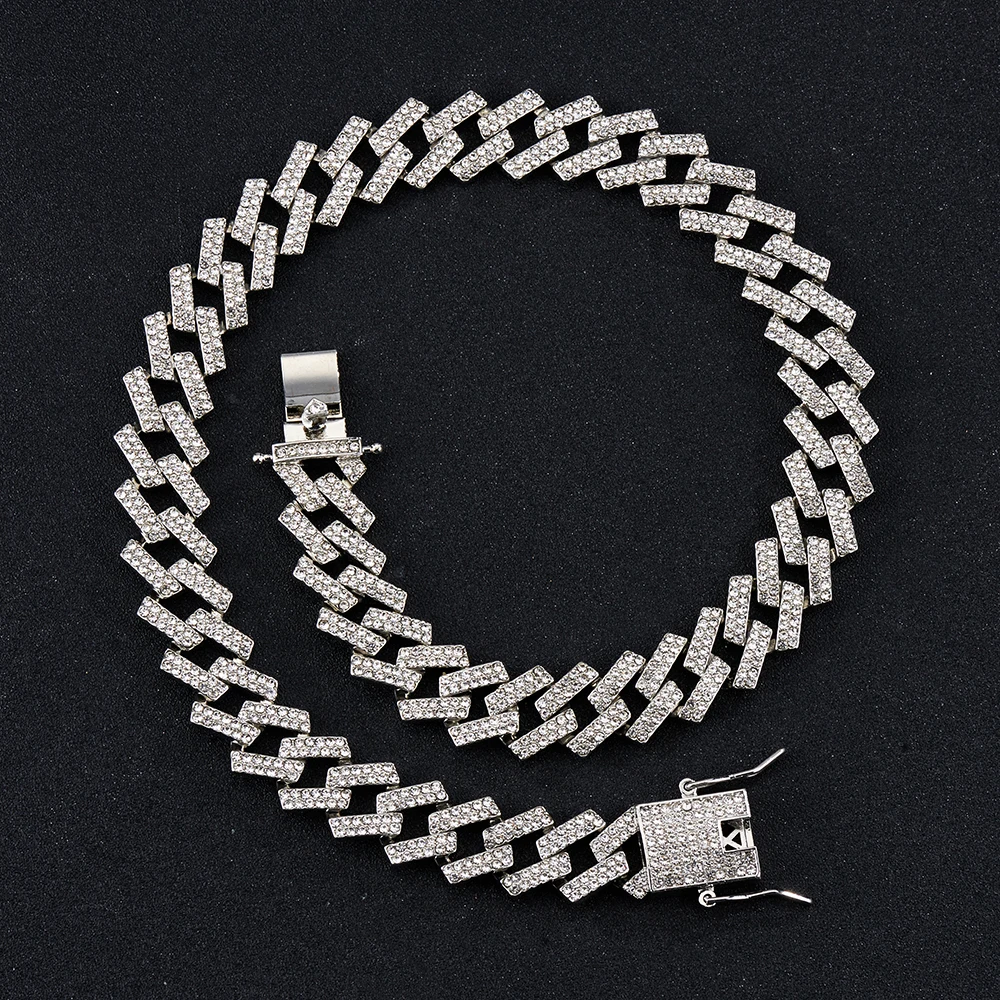 Lced Out Like Stainless Steel Cuban Necklace Jewelry Hip Hop Choker Link Dog Necklace Womens Necklace 2021 Jewelry Set