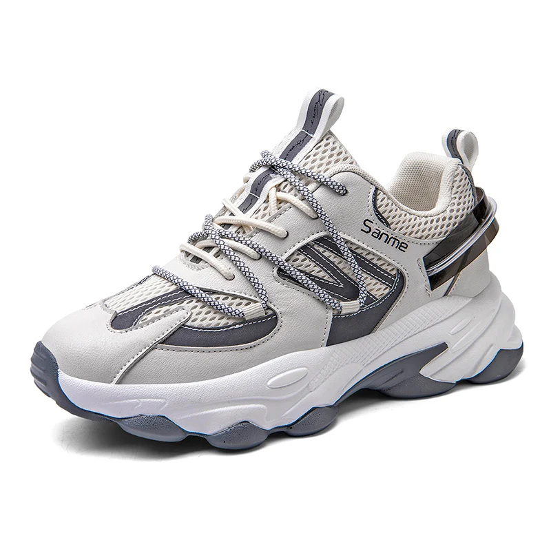 
Custom Made Men Mesh Breathable Lace-up Memory Foam Cushion Insole Casual Running Shoes Sneakers OEM LOGO 