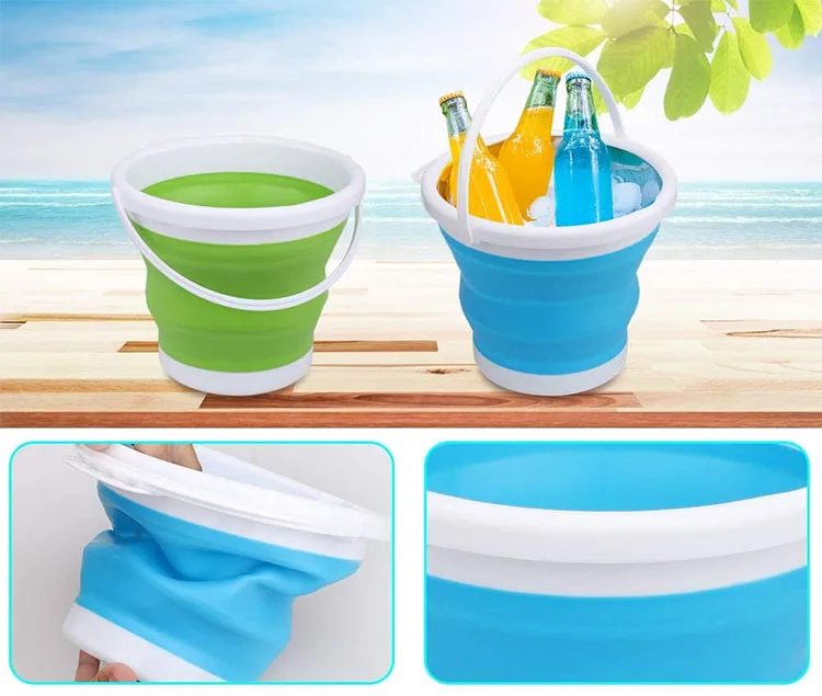 collapsible bucket large sizefoldable silicone bucket convenient outdoor fishing beach home cleaning foldable bucket