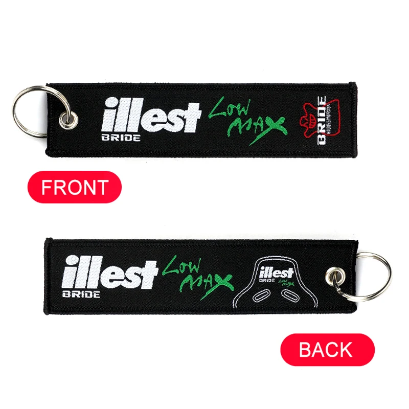 JDM Fabric key Flight Car Tuning Racing Sports Embroidered Hook Strap Street Custom Jet Tag