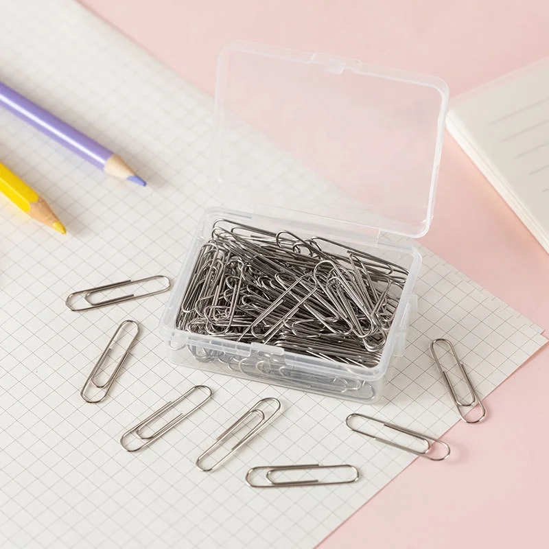 Hot Selling Colored Paper Clips Plastic Metal Paper Clips Office School Stationery Clips 28MM Various Colors