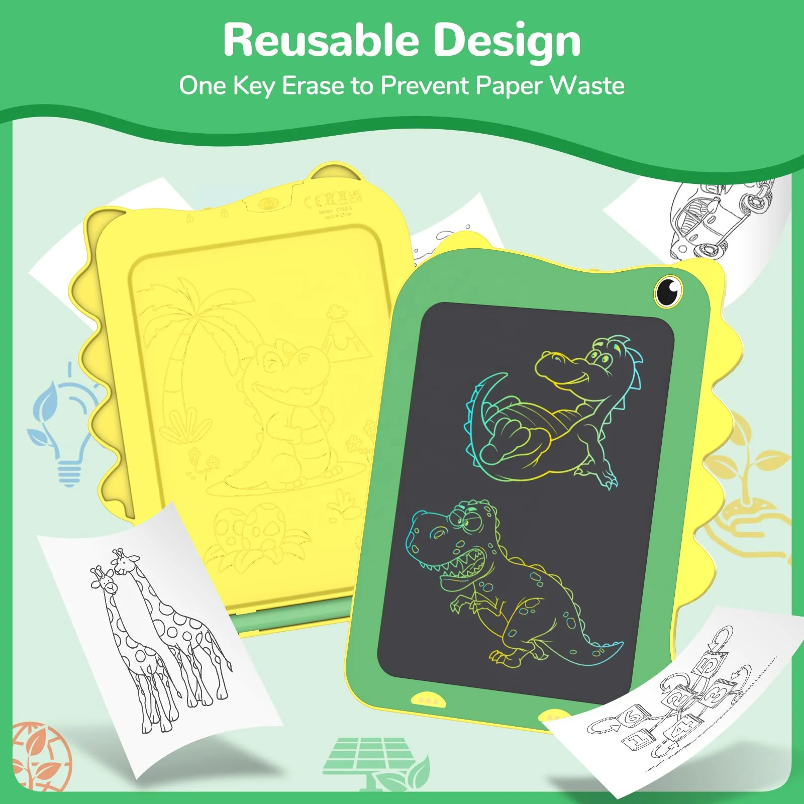 Dinosaur Christmas Birthday Gift Girls Boys Educational Learning Toys LCD Drawing Writing Tablet Doodle Board For Kids