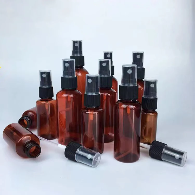 Пятно 10 ml15ml20ml30ml50ml60ml80ml100ml темно-коричневый круглый флакон для распыления мелкого тумана духов