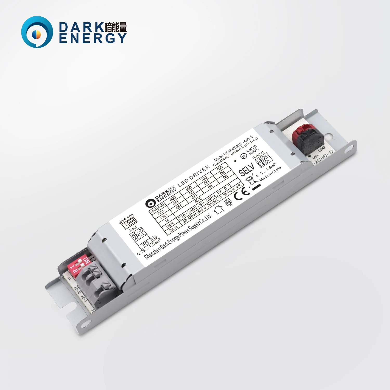 Темная энергия 20w30w 220-240vac регулируемый постоянный ток 0-10 В затемняемый Светодиодный драйвер Dip Switch Driver