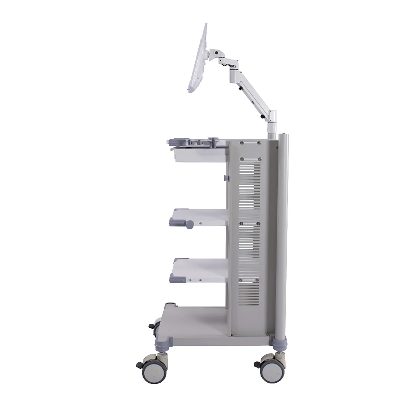 Customizable endoscopic mobile trolley with 4 height adjusted layers for hospital