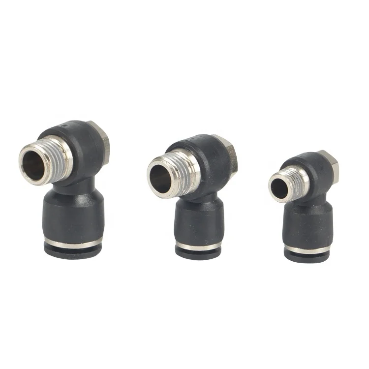 XAKJ PH Swing L-shape Elbow Male Thread Outer Hexagon Plastic Pneumatic Airtube Fitting pneumatic  fitting