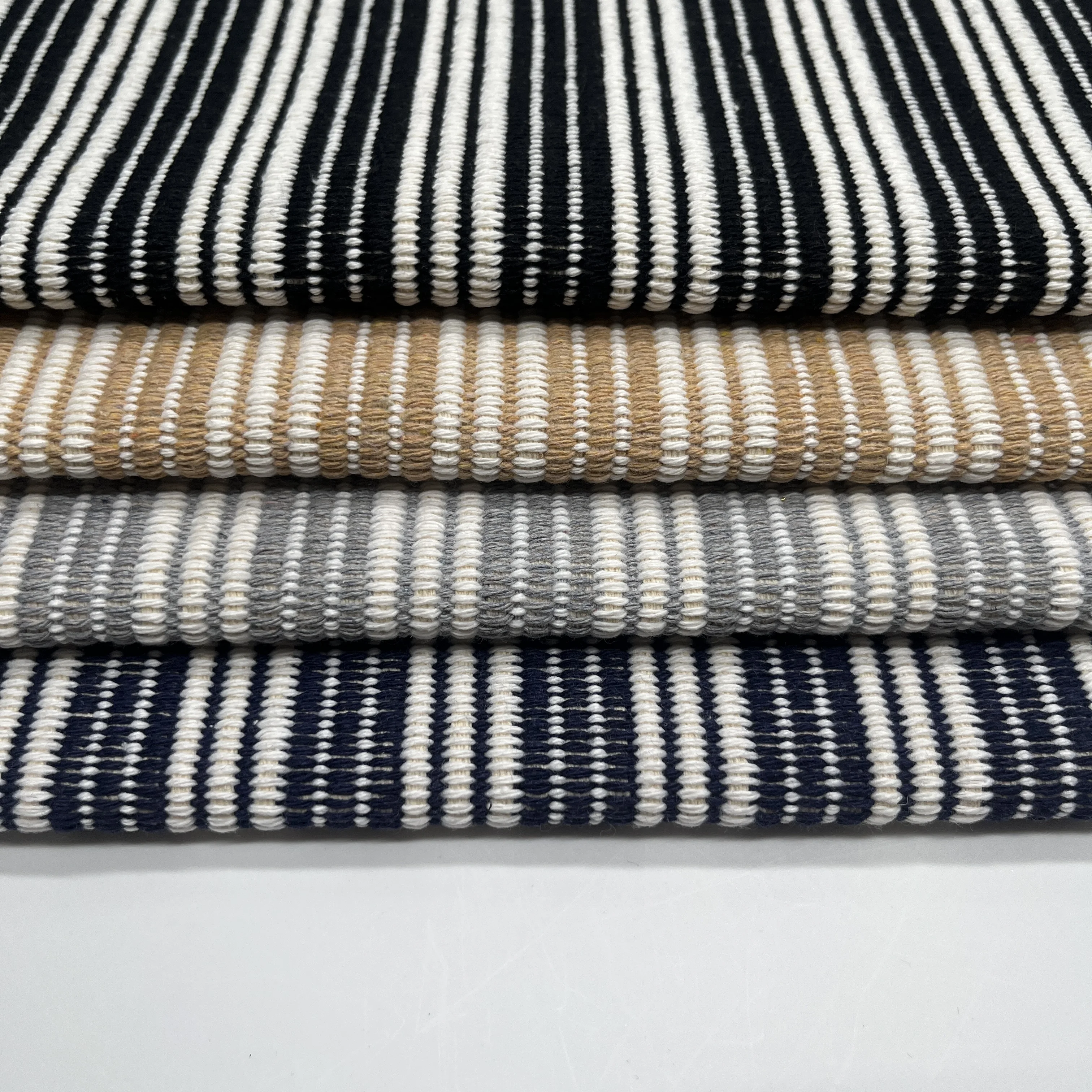 Wholesale 70%Cotton,30%Polyester Two-Color Thick Yarn Braided Bag Upper Fabric Woven Tapestry Fabric