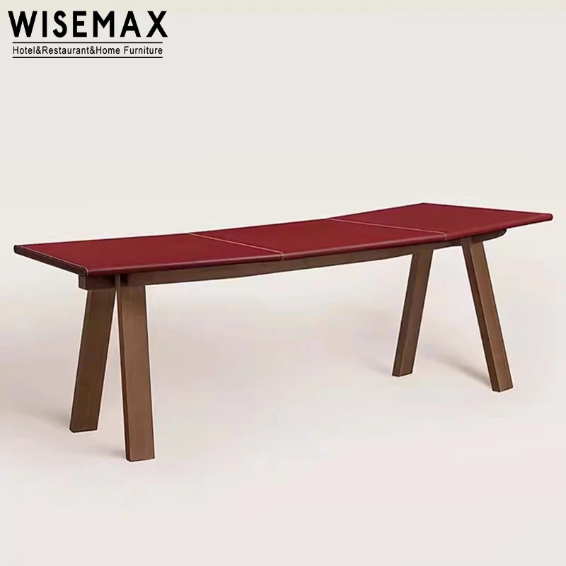 WISEMAX Italian minimalist home office furniture luxurious wooden and leather irregular curved office boss desk working table