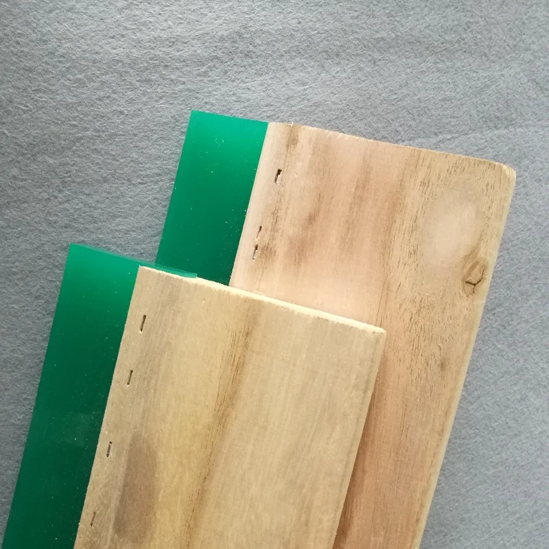 Silk screen printing squeegee with wooden handle