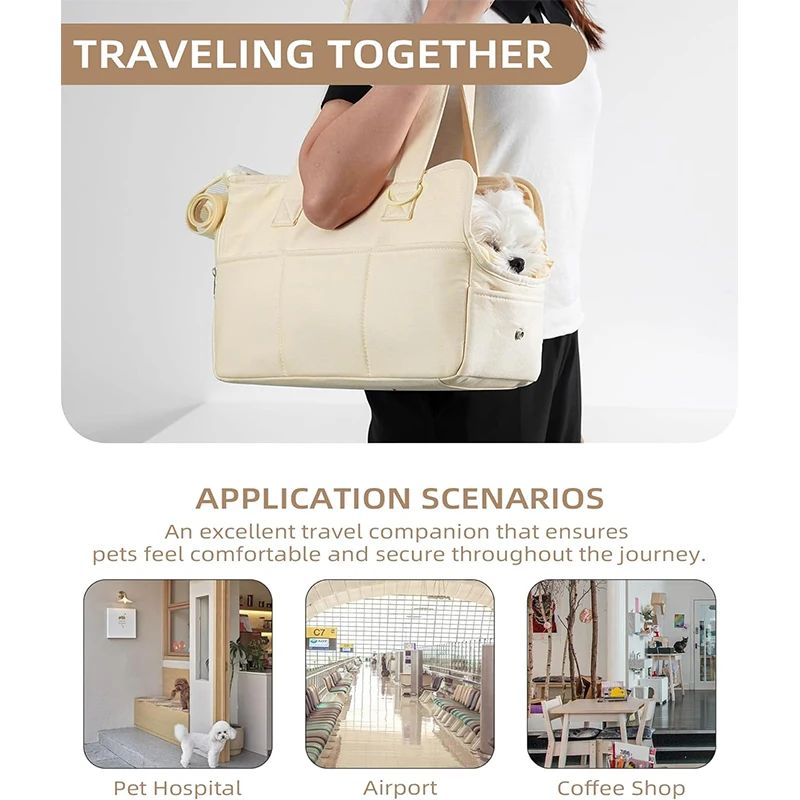 Dog Cat Carrier Bag Soft Sided Collapsible Travel Puppy Carrier Dog Carrier With Large Pockets