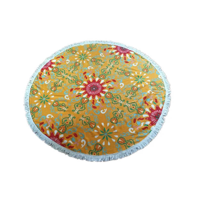 Большое Круглое полотенце из микрофибры с сублимационной печатью, для пляжа, для рынка США