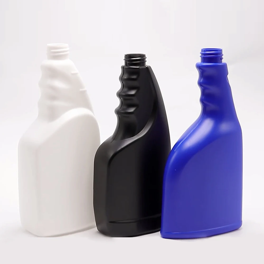 Wholesale OEM printing Logo 500ml 750ml 1000ml HDPE PE White Black Plastic Square Bottle With Trigger
