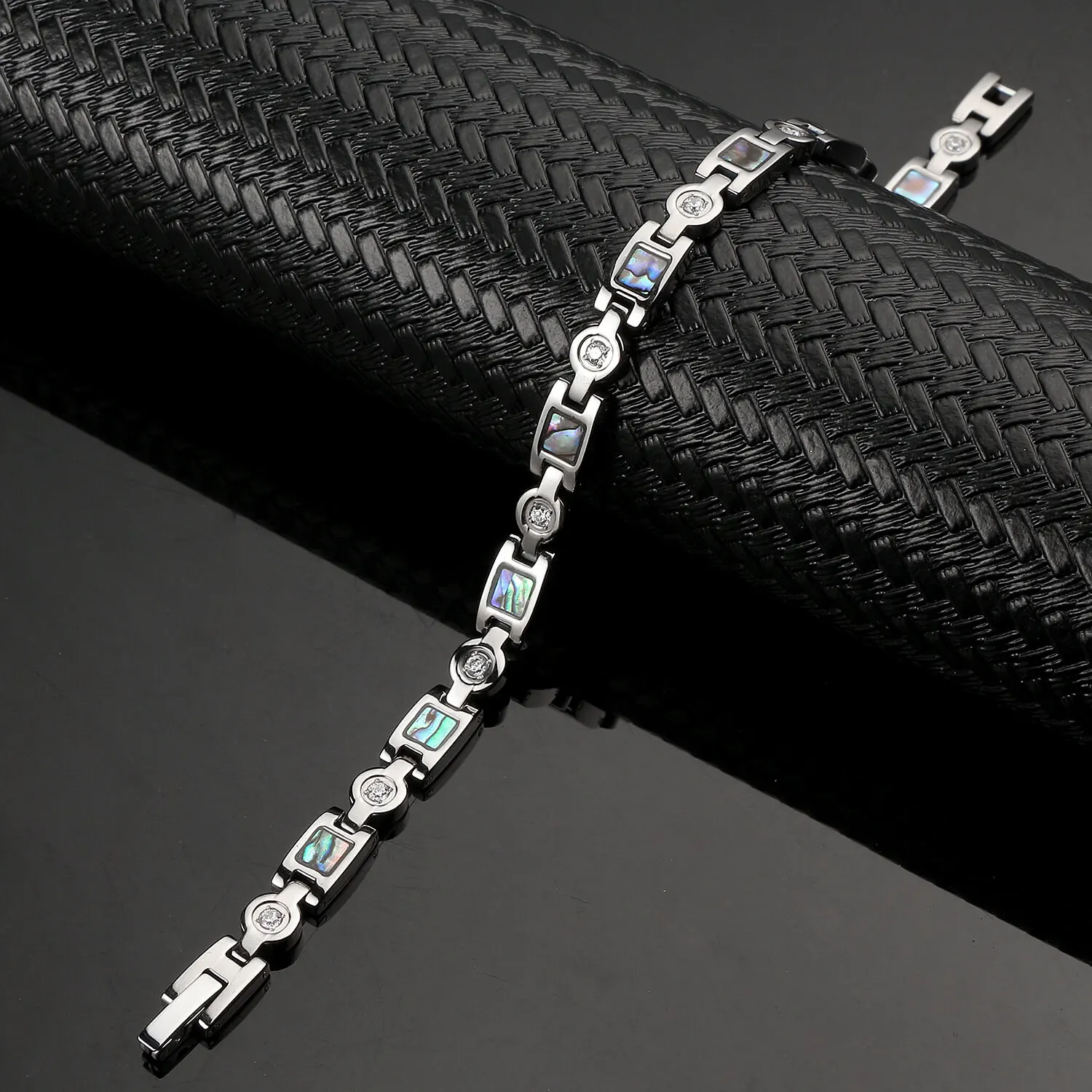 BioMagnetic Jewelry Shell Pattern Crystal Adjustable Magnetic Titanium Diamond Bracelet Women