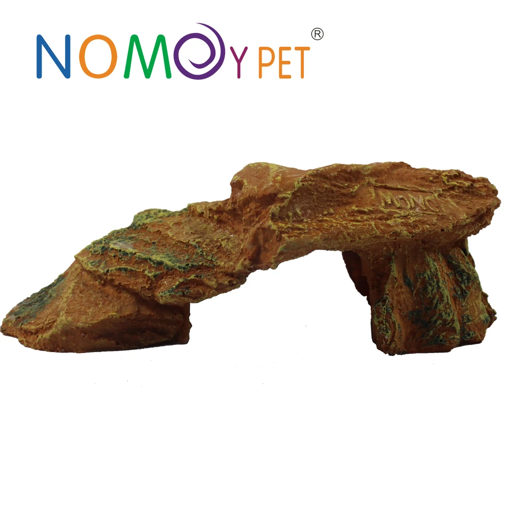 NOMOYPET Wholesale Rock Appearance Big Size Resin Reptile Hiding Place Cave Shelter for Turtles Lizards