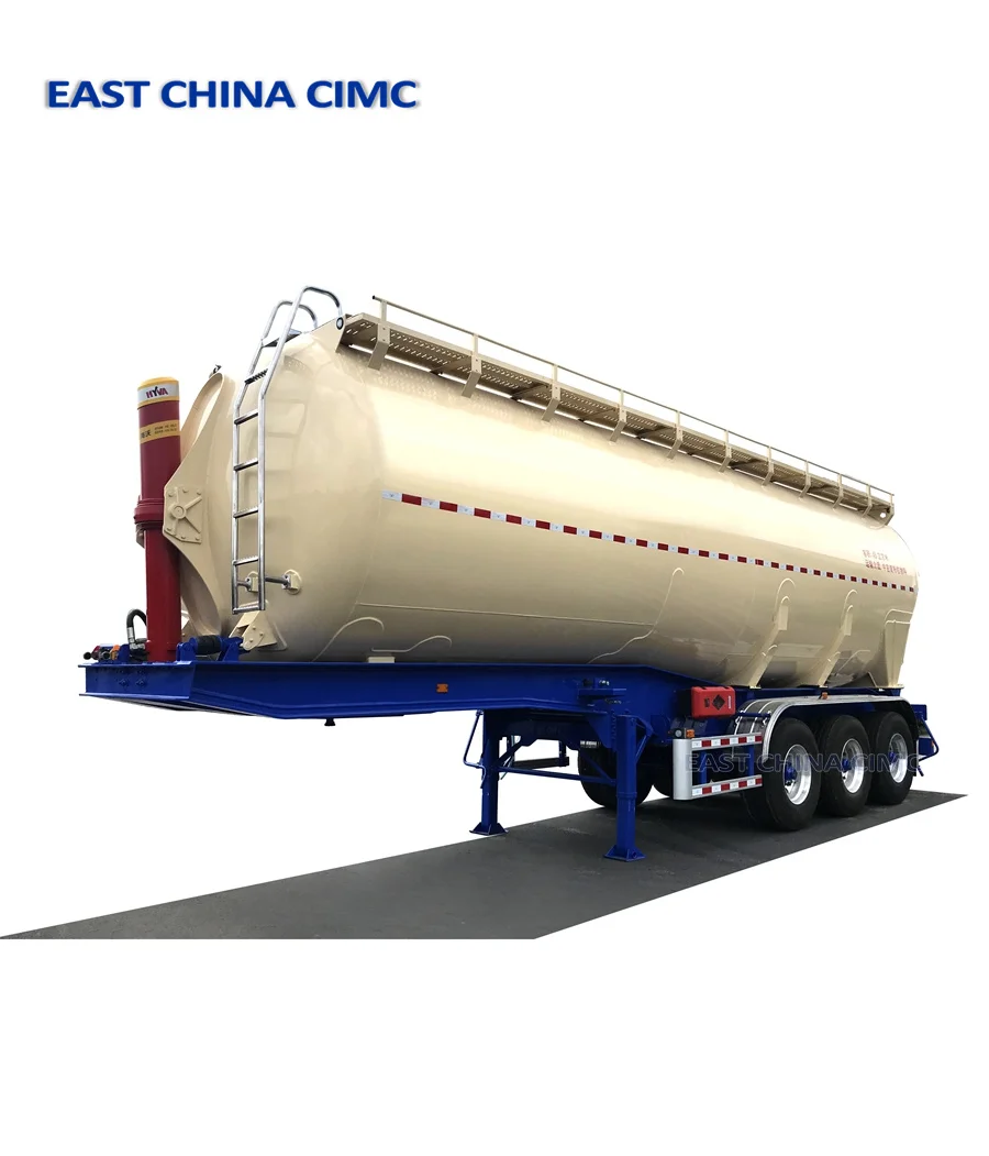 Powder Flour Fly Ash Transport 40 Cubic Meters Light Tanker Aluminum Alloy Bulk Cement Trailer