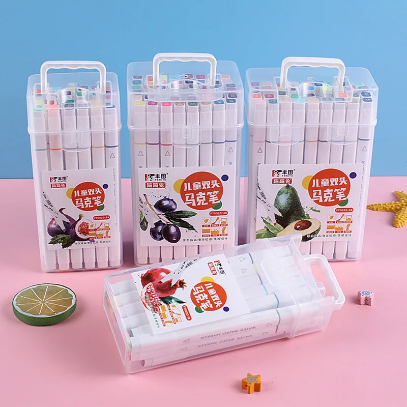 Wholesale painting color pens 24 colors 48 colors, art supplies double-headed marker pens water-based marker pens