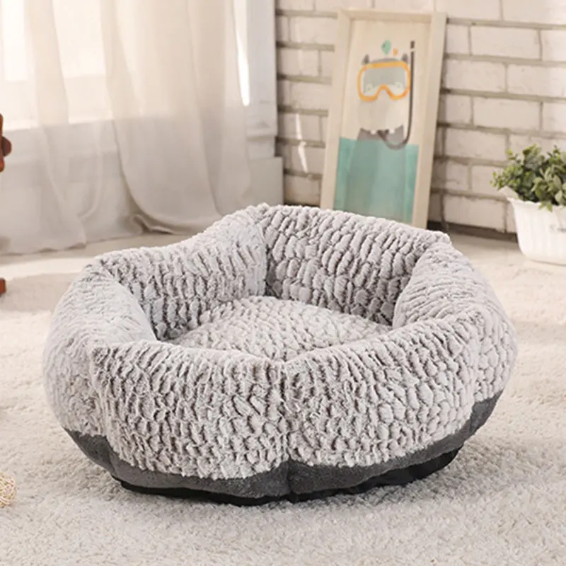 
Pet Factory Original Fluffy Faux Fur Shag Round Cozy Calming Donut Dog Bed 