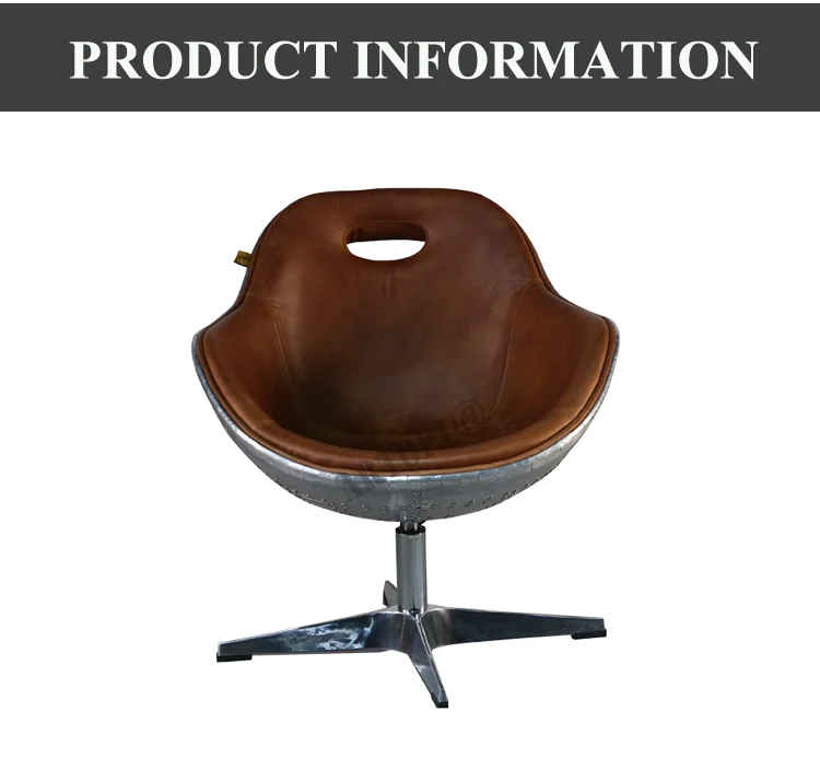 Industrial style aluminum skin nail bar cafe chair retro personality leather computer chair office swivel chair