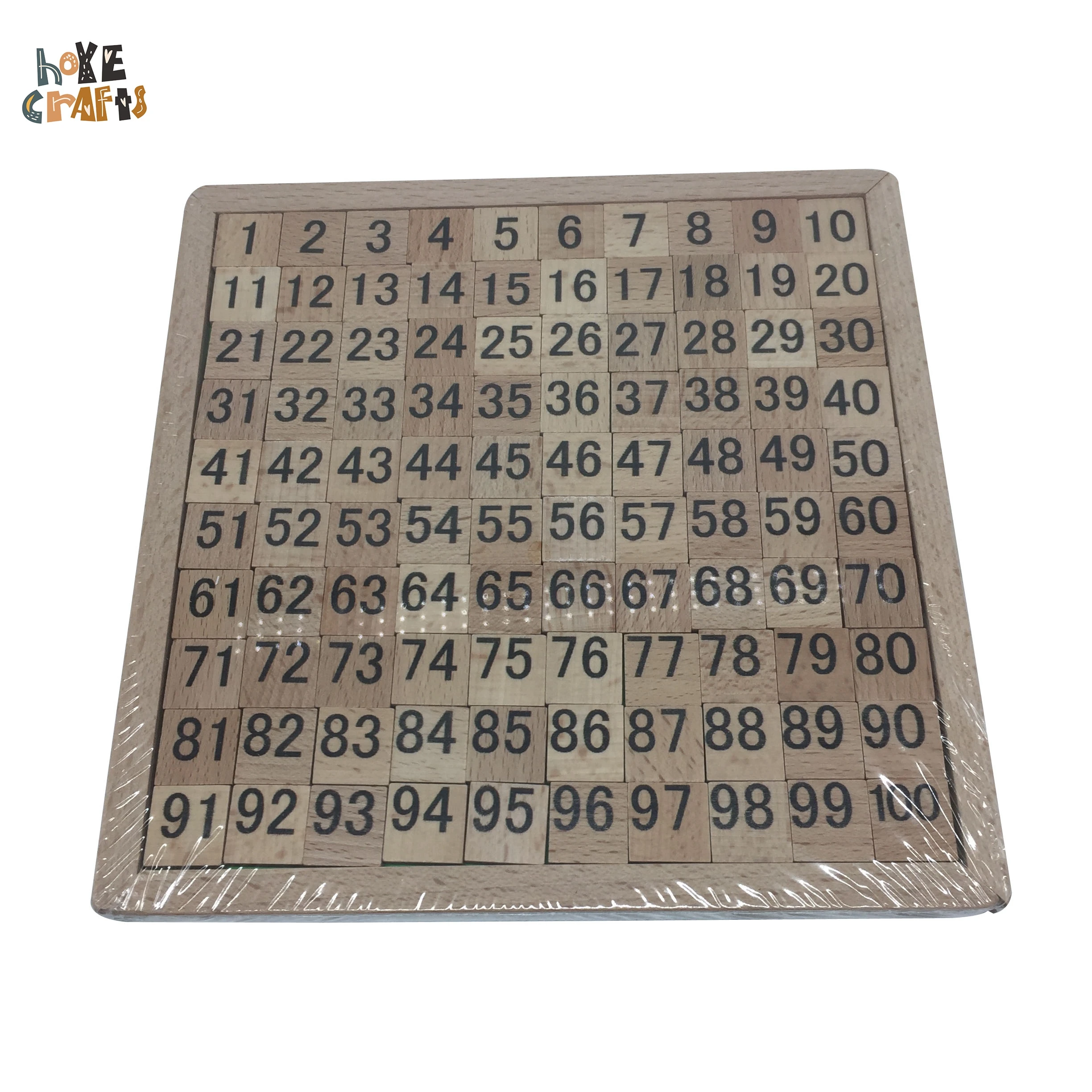 Учебные пособия по методике Монтессори, доска с подсчетом по 1-100 последовательных чисел, деревянная сто доска