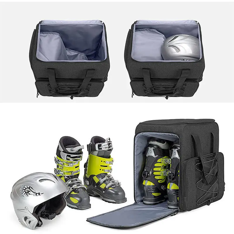 Factory OEM OutdoorSki Boot Bag Heat Wheeled Snowboard Waterproof Ski Shoe Boot Helmet Backpack Bag for RoundTrip Boot Bag