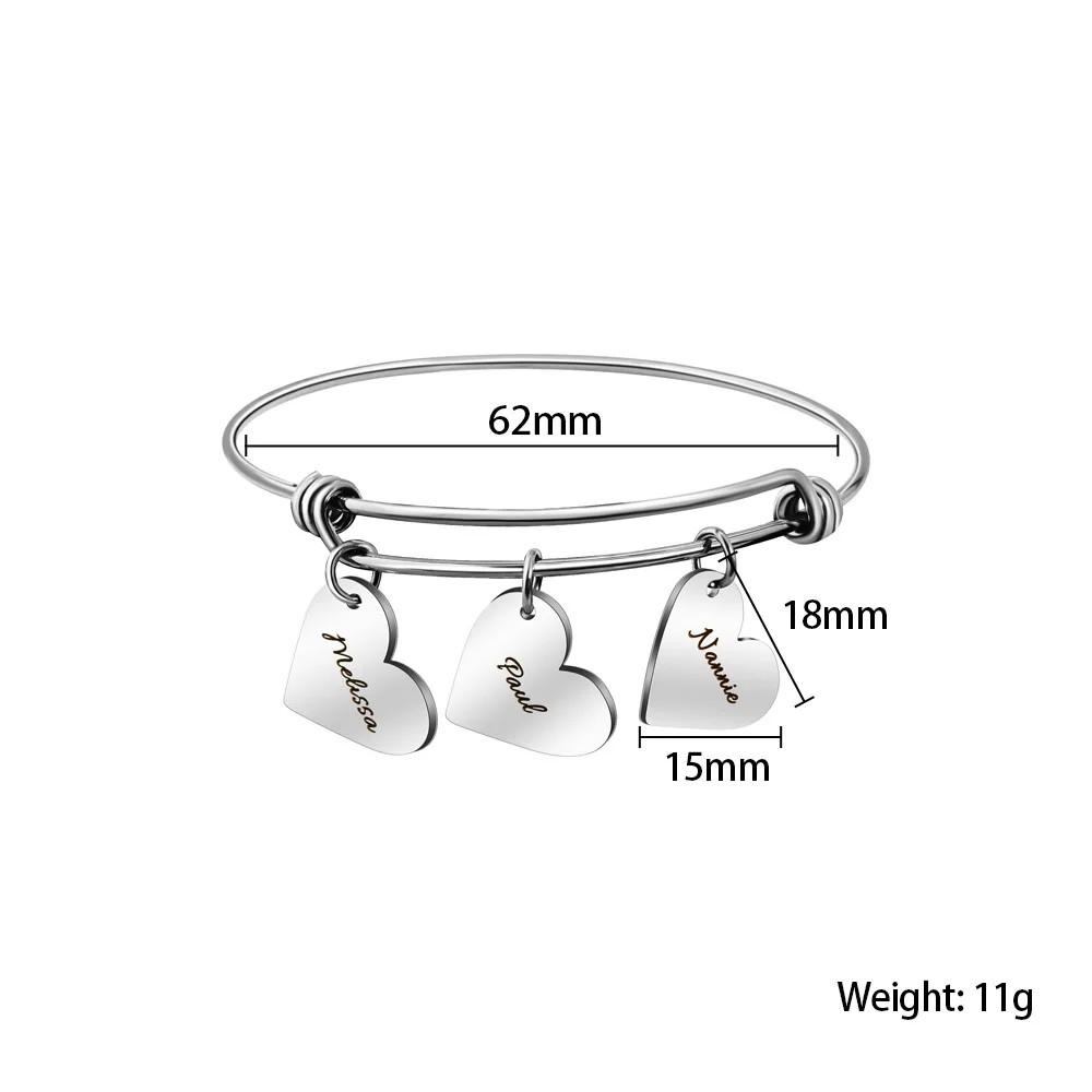 Winwinwin Drop shipping Stainless steel custom name birthday sign love knot bracelet