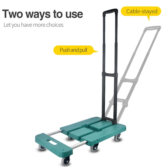 
Portable household 6 wheel folding small extensible foldable shopping cart anti-skid folding platform trolley 