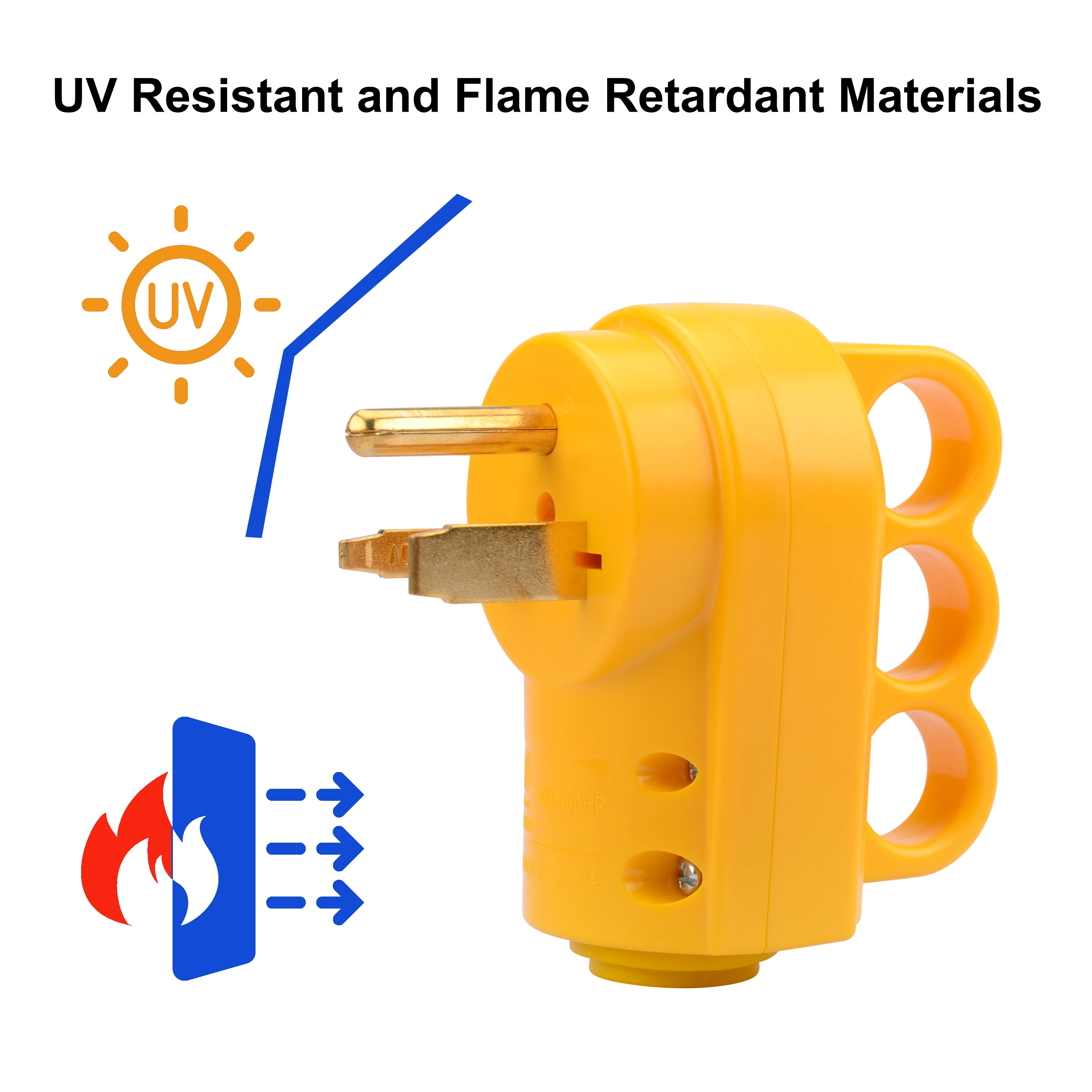 NEMA 6-50P/ 6-30P Plug Replacement, 30/50 Amp 250 Volts 3-Prong Grounded Heavy Duty Power Cord Plug with Handle, ETL Listed