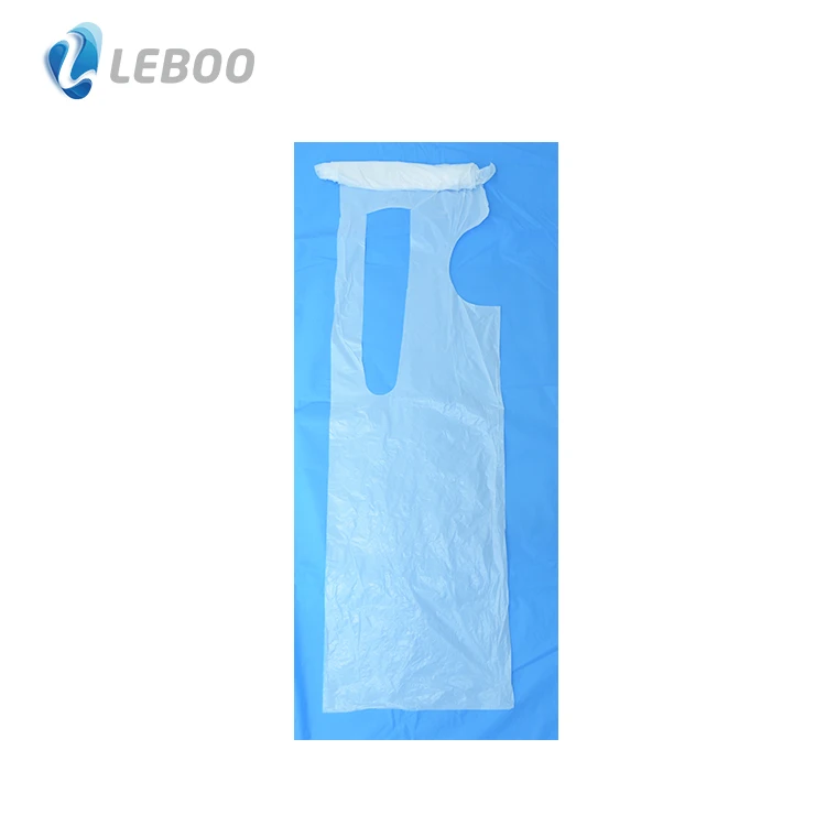 Leboo CE ISO high quality waterproof White or other color disposable plastic apron on roll