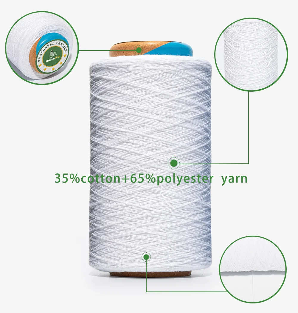 Smashsell Microfiber 100 150D Polyester Yarn 75/72 600 Dope Dyed Polyester Ring Spun Yarn