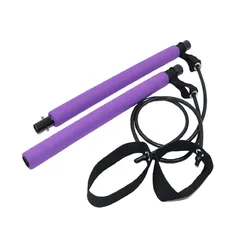 Multi-functional Stick with Resistance Band Yoga Pull Rods Pilates Bar for Gym Fitness Body Building Workout Exercise
