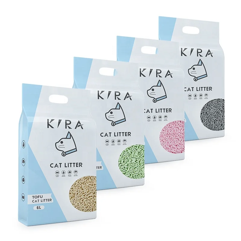 4 Different Flavors Pet Safe Non-Toxic Light Weight Good Water Solubility Tofu Cat Litter
