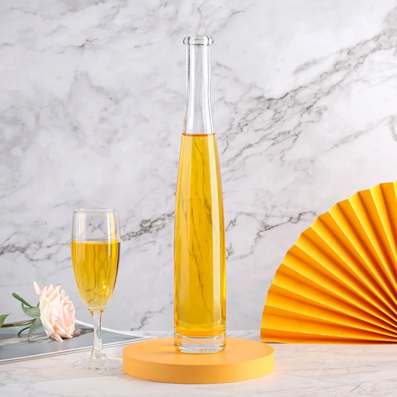 Trustworthy manufacturer 375ml glass liquor bottle with cork vodka glass bottle	 liqueur whisky bottle