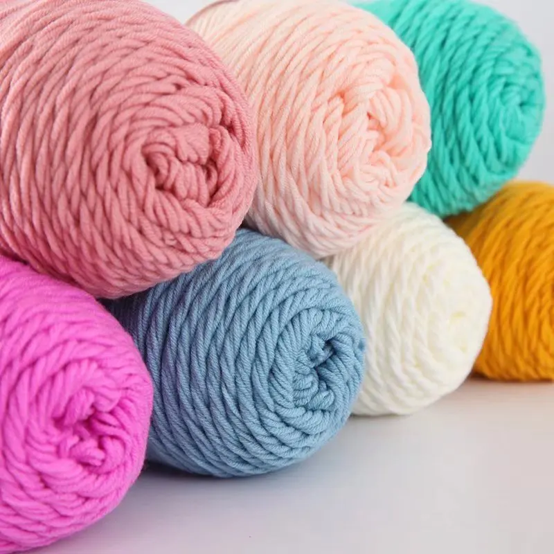 Customized High Quality Soft Thick 5-strand 200g Milk Cotton Yarn Milk Cotton Knitting Yarn For Crochet Yarn